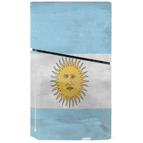 Argentina Flag Distressed PS5 Slim Disk Bundle Skin